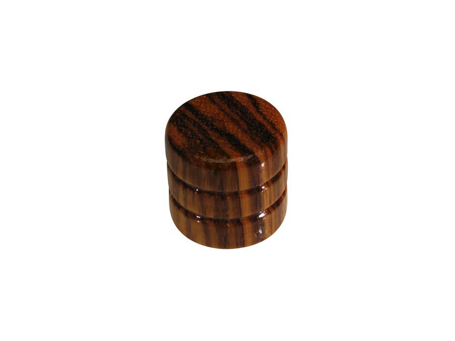 Dome knob, wood, 2 rings, 19x18mm, zebra