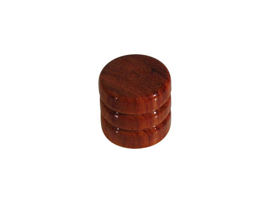 Dome knob, wood, 2 rings, 19x18mm, bubingga
