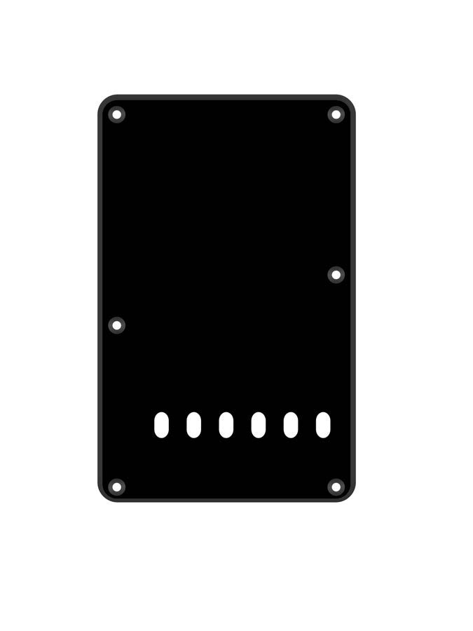 Back plate, string spacing 11,2mm, 1 ply, standard Stallion, 86x138mm, black