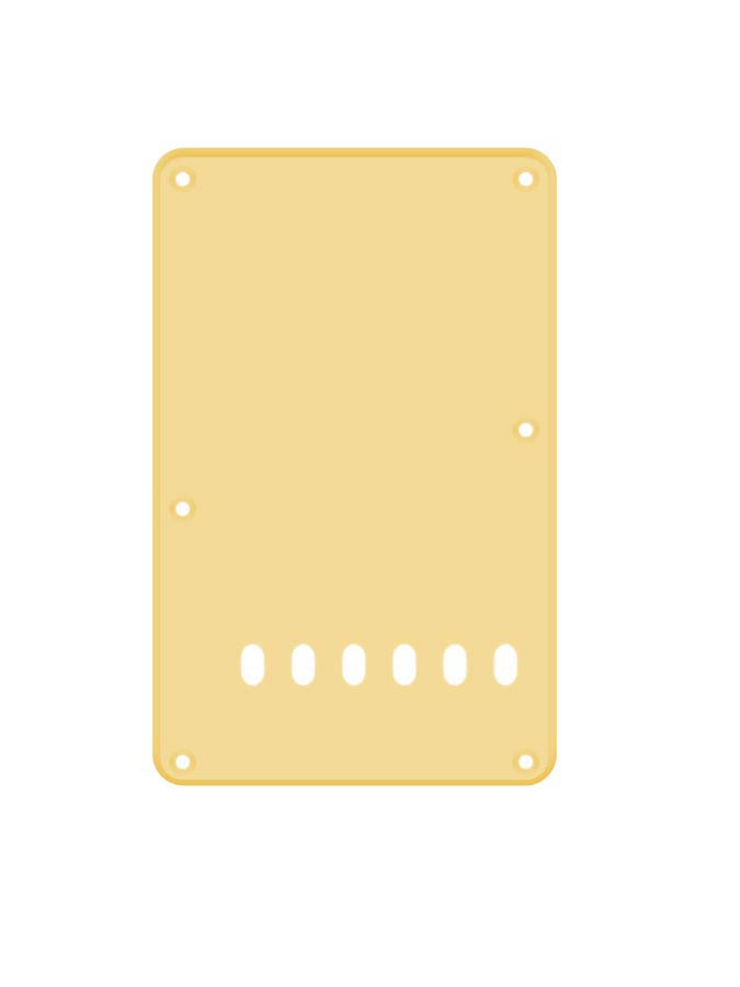 Back plate, string spacing 11,2mm, 1 ply, standard Stallion, 86x138mm, cream