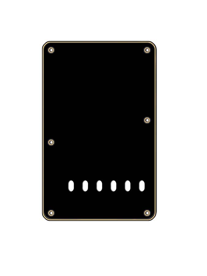 Back plate, string spacing 11,2mm, 3 ply, standard Stallion, 86x138mm, black & cream