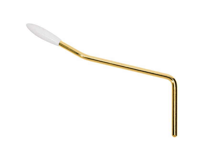 Tremolo arm vintage, no thread, 5mm arm diameter, white cap, gold