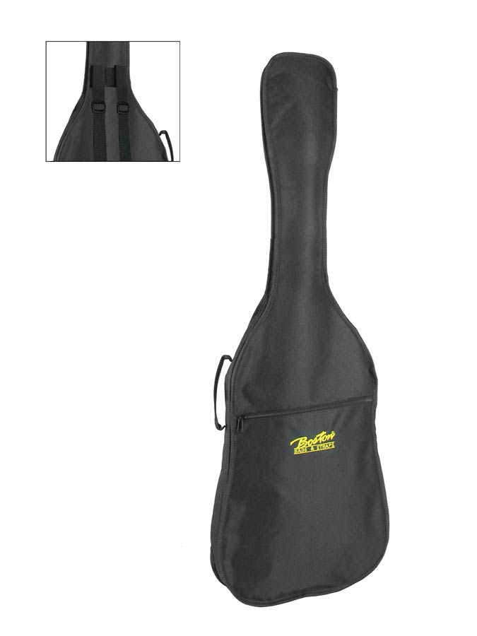 Gig bag for electric guitar, large pocket, black, 2 straps, nylon, 6 mm. padding