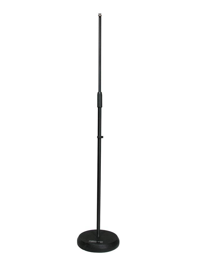 Microphone stand with round base, black, max height 160cm