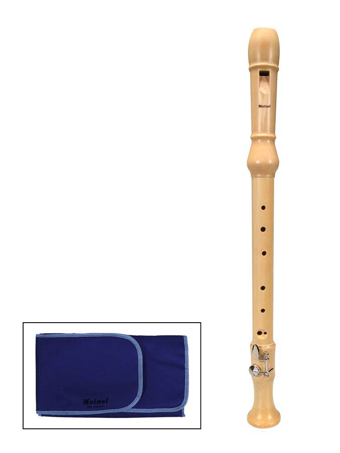 Alto recorder, key: F, Baroque system, maple, natural, 3-piece, with key