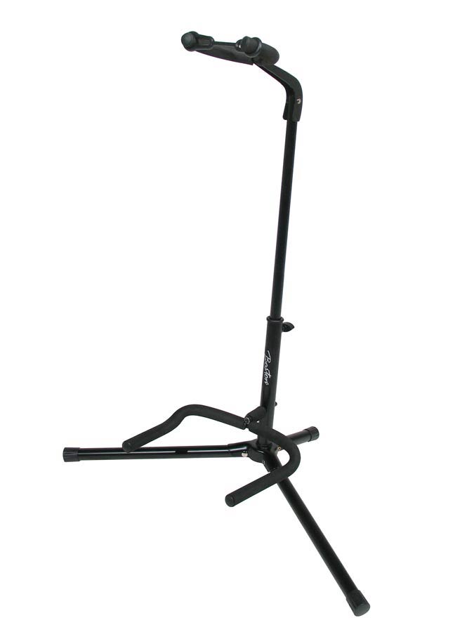 Universal guitar stand, fork model, metal, black, with collapsable neck support
