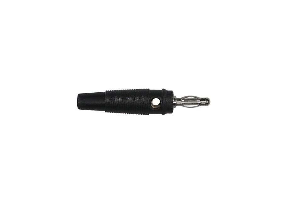 Banana plug, 1-pole, pvc black