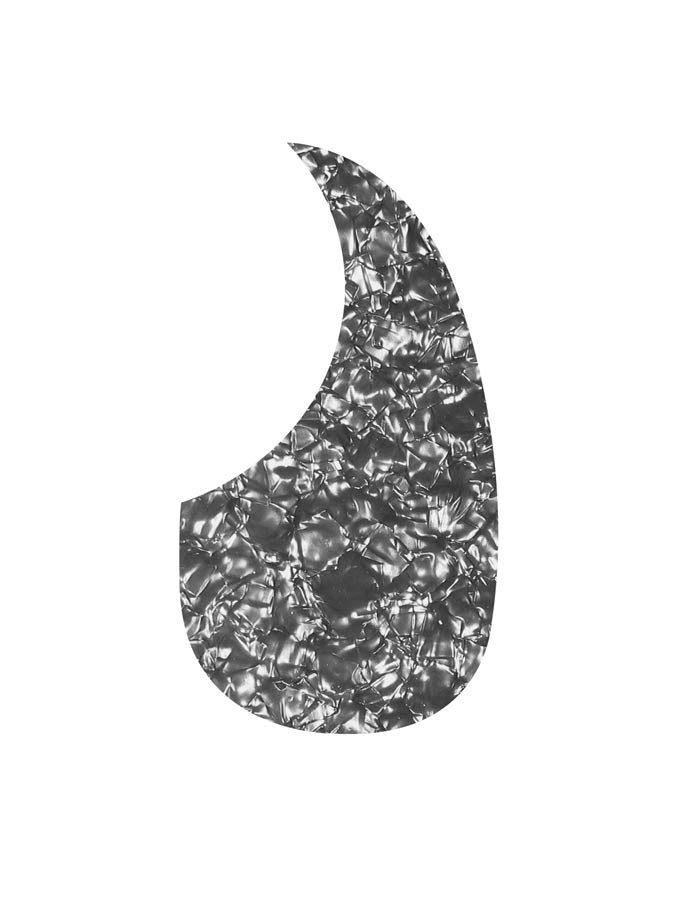 Pickguard, acoustic, teardrop model, self adhesive, pearl black