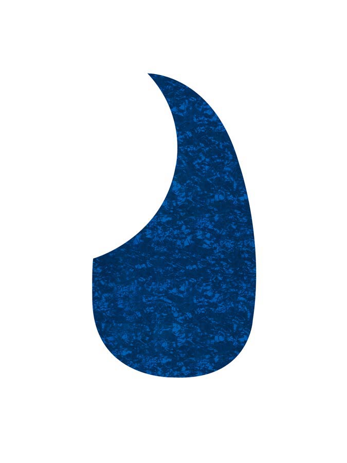 Pickguard, acoustic, teardrop model, self adhesive, pearl blue