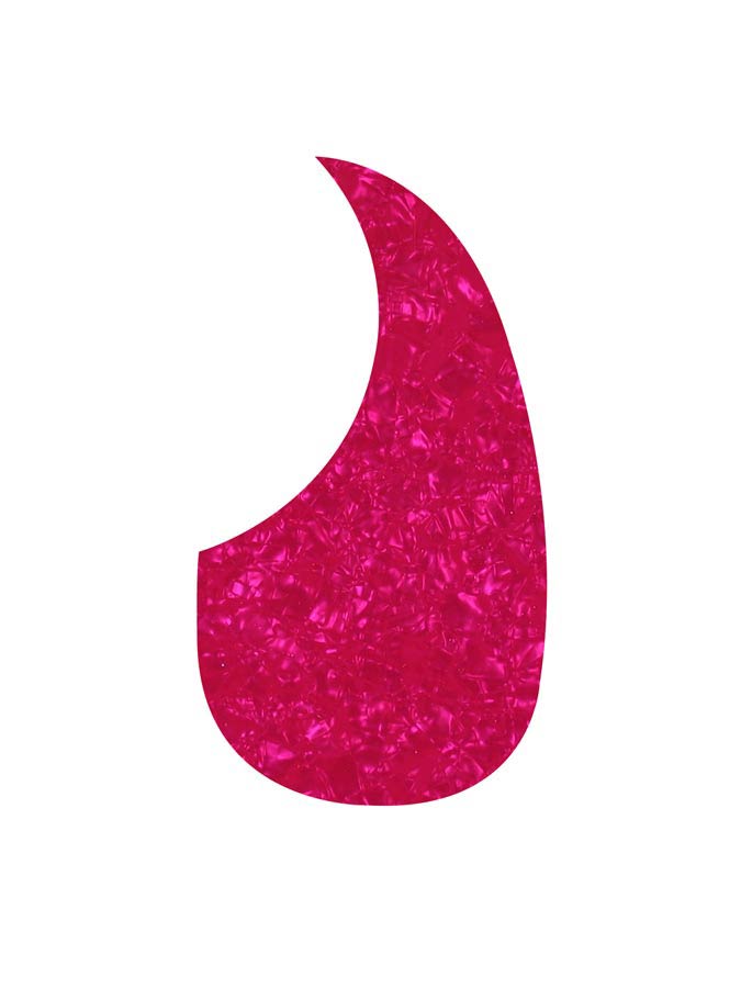 Pickguard, acoustic, teardrop model, self adhesive, pearl pink