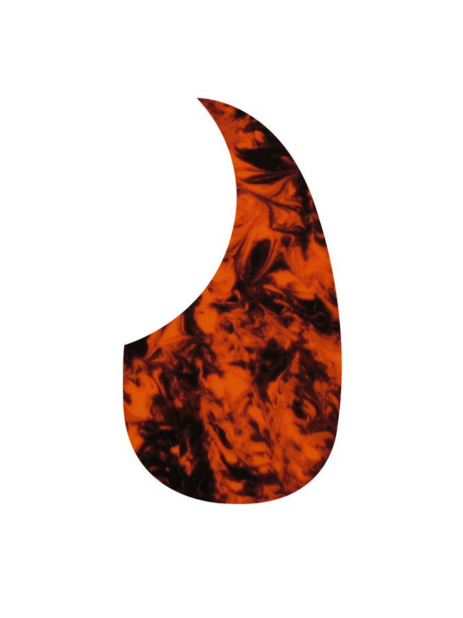 Pickguard, acoustic, teardrop model, self adhesive, marble orange