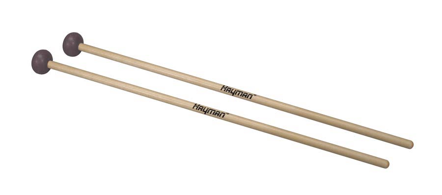 Xylophone mallets, 365 mm. maple handle, pair, 28 mm. medium soft brown rubber head