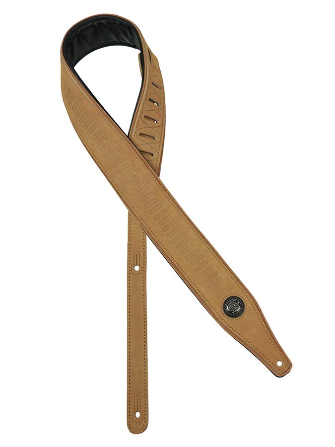 Suede Three Series Guitar strap, top quality suede, light brown