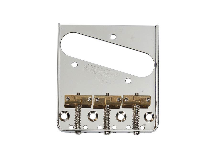 Bridge-tailpiece Teaser, pitch 10,8mm, staggered brass saddles, nickel