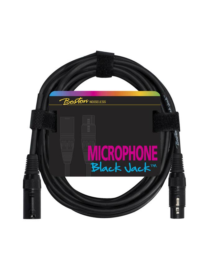 Black Jack Microphone cable, black, 1 x XLR3f +1 x XLR3m, 1 meter