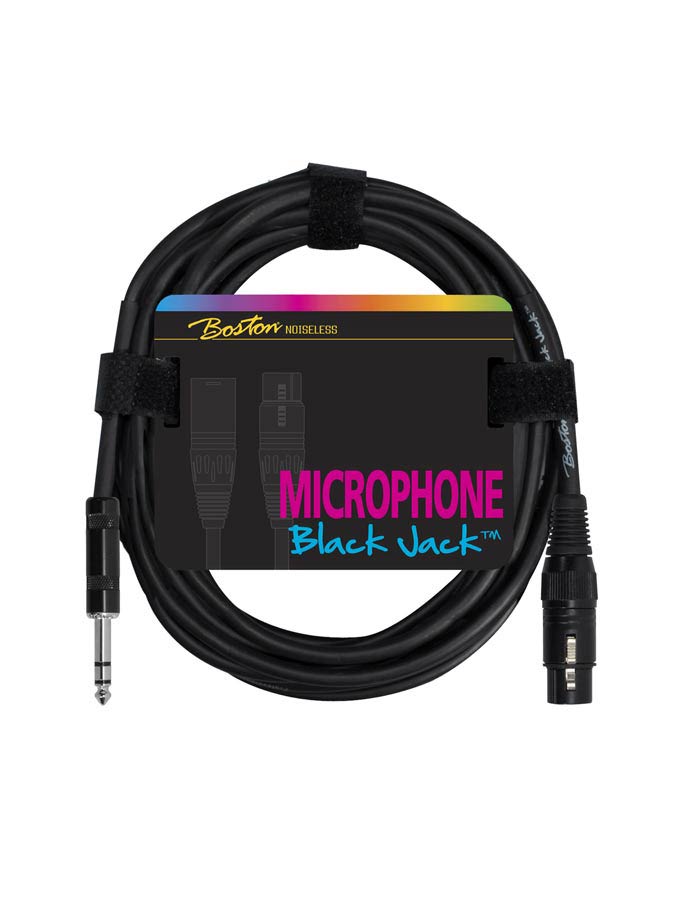 Black Jack Microphone cable, black, 1 x XLR3f +1 x jack 3-pole balanced, 5 meter