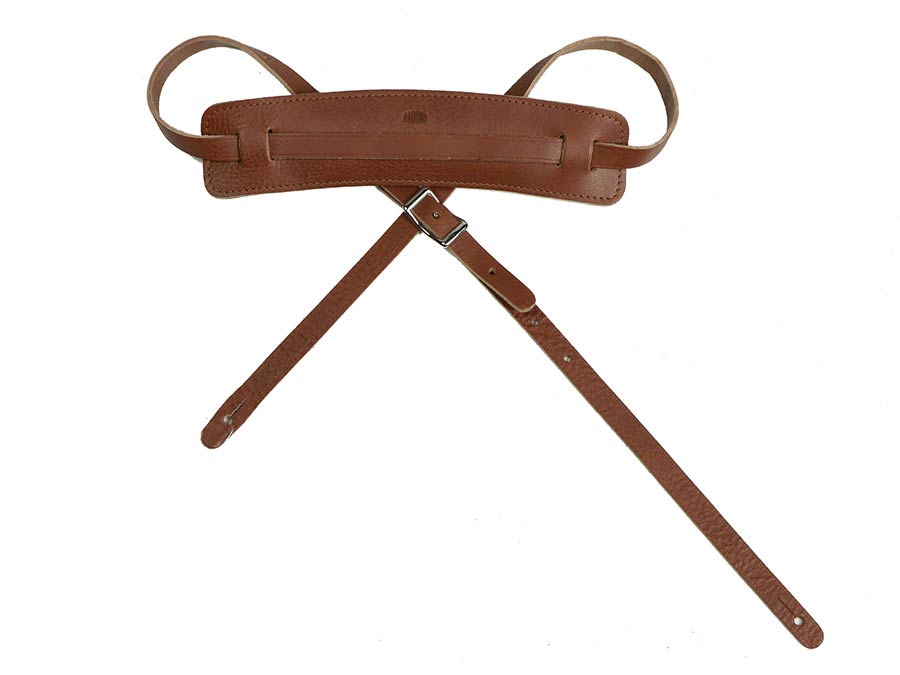 Vintage Series Guitar strap, top quality European leather, adjustable belt buckle, brown