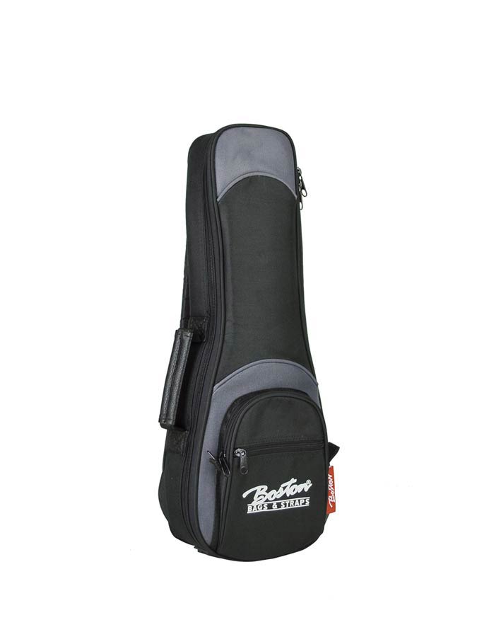 Super Packer Gig bag for ukulele, 25 mm. padding, black and grey, multiple pockets, soprano shape