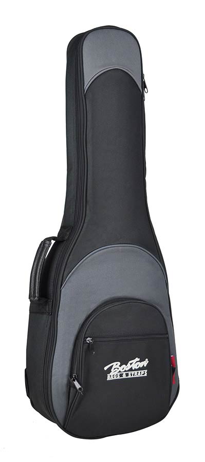 Super Packer Gig bag for ukulele, 25 mm. padding, black and grey, multiple pockets, baritone shape