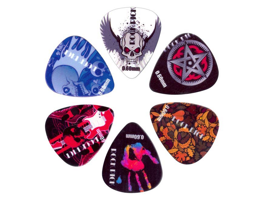 Rock Picks 6-piece pick kit, celluloid, 0.60mm