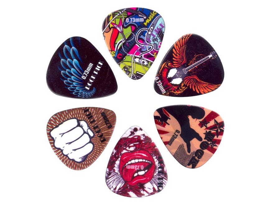 Rock Picks 6-piece pick kit, celluloid, 0.73mm