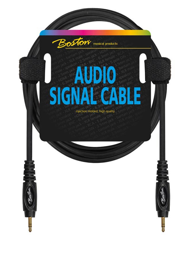 Audio signal cable, 3.5mm jack stereo to 3.5mm jack stereo, 0.30 meter