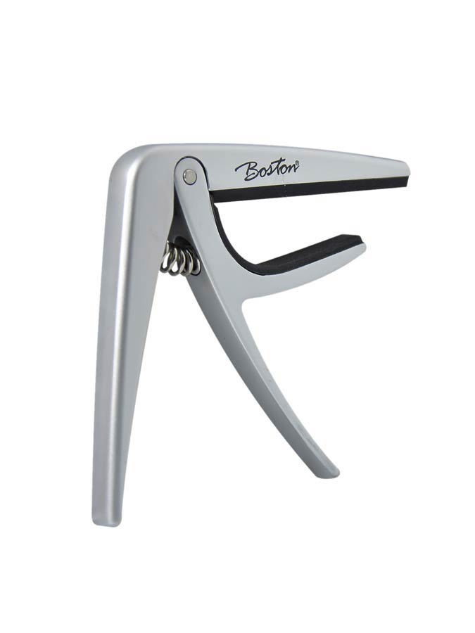 Spring loaded capo for classic guitar, titanium