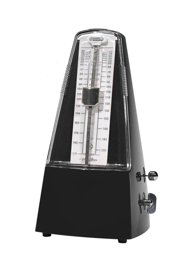 Mechanical metronome with bell (0-2-3-4-6), 40-208 bpm, black