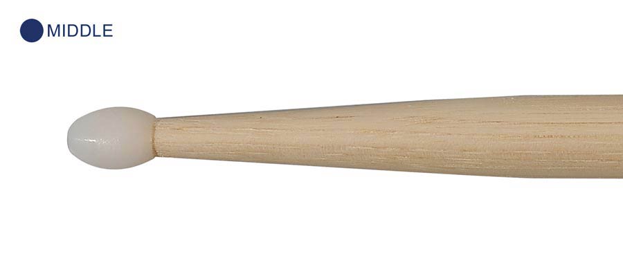 5-A drumsticks nylon tip, pair, hickory, blue/medium weight, 14,5 x 413 mm.