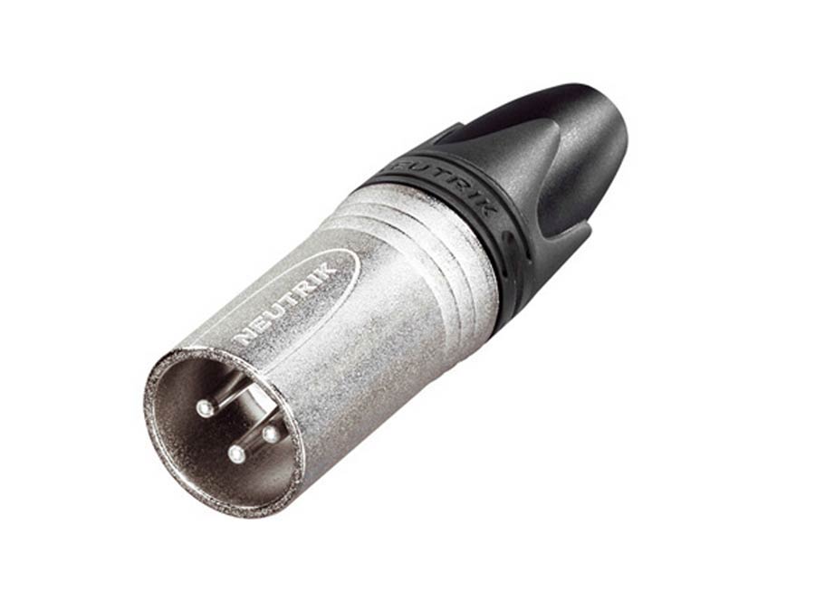 Xlr plug, male, 3-pole, silver contacts, nickel housing