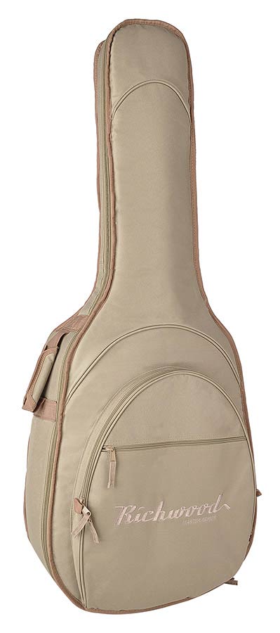 Richwood Master Series Deluxe gigbag A-shape, 27mm padding, synthetic fleece lining, multiple pockets, sahara dawn