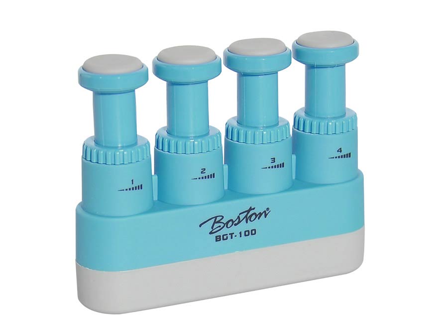 Grip trainer, 4 pistons with adjustable tension, blue