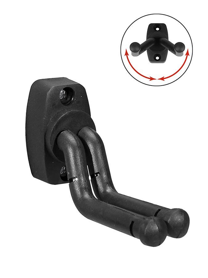 Straight wall mounted hook for guitar, plastic base