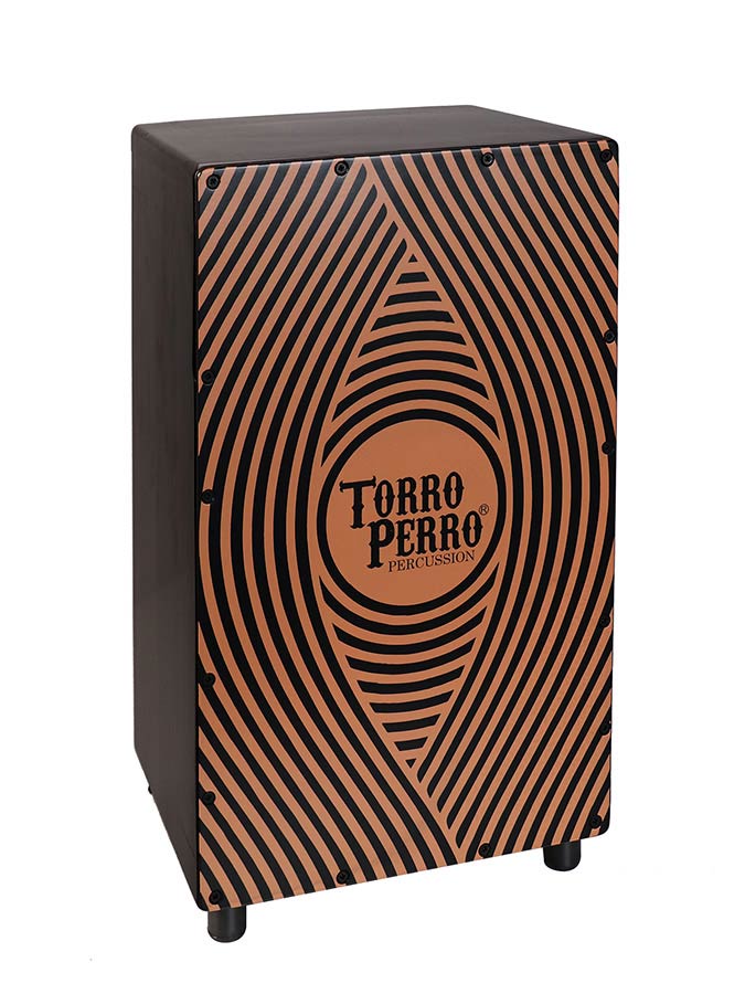 Torro Perro Art Series EU handmade cajon GONG black-black-orange