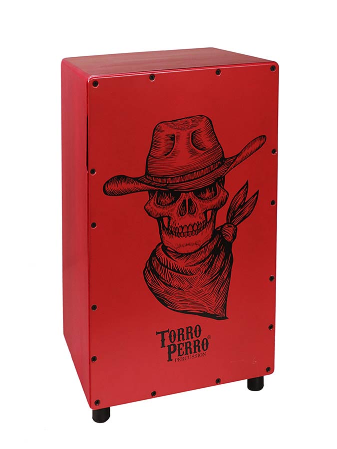 Torro Perro Art Series EU handmade cajon COWBOY red-red-black