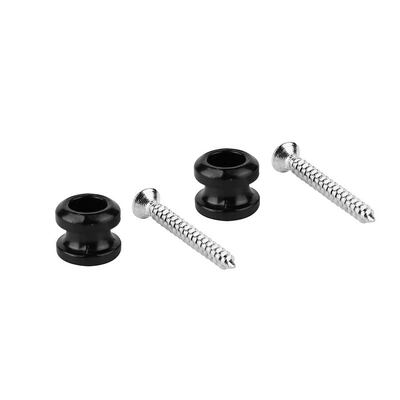 Boston straplock button with screws, 2 pcs, black