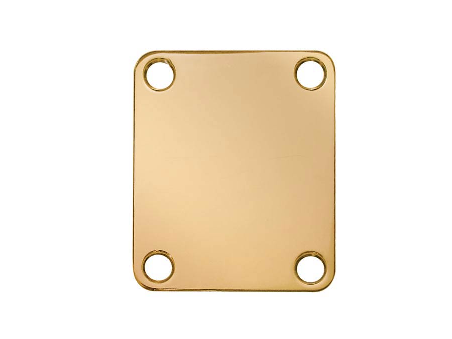 Neck mounting plate, 64,2x51mm, rectangular, gold