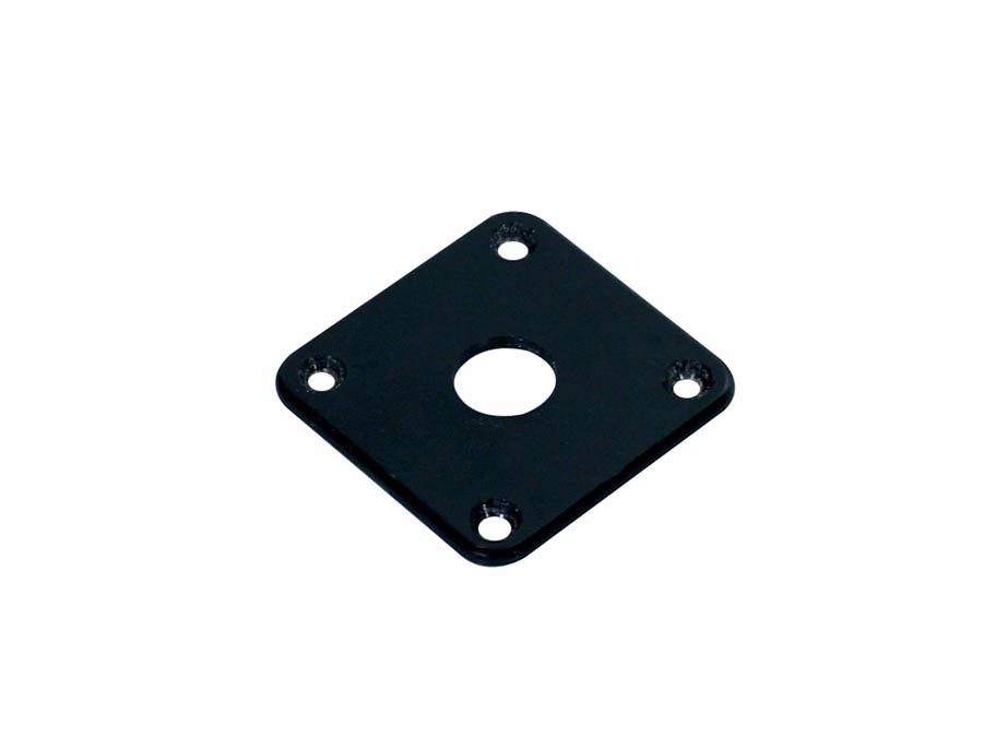 Jack plate, square, plastic 34x34mm, flat, black