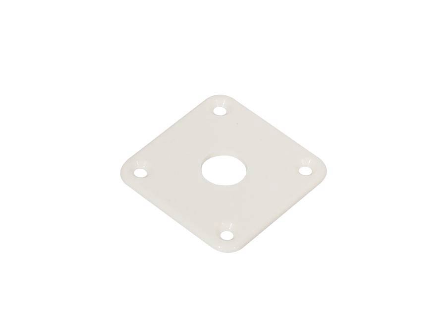 Jack plate, square, plastic 34x34mm, flat, white