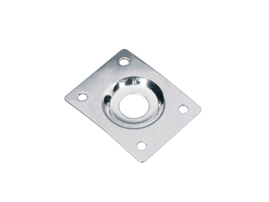 Jack plate, rectangular, recessed hole, slanted metal, chrome