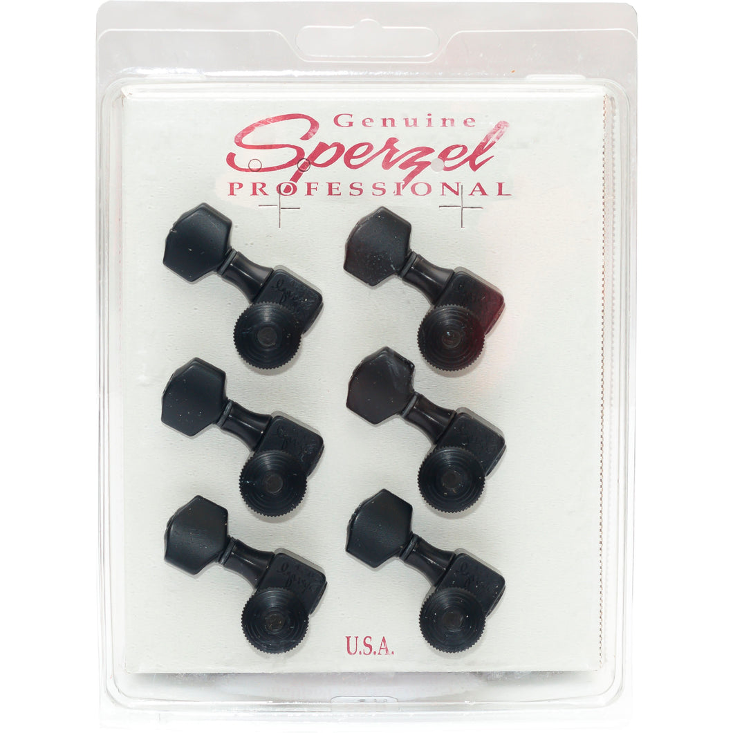 Sperzel Trim Lok Machineheads (6 Inline Left Hand/Reverse) - Black