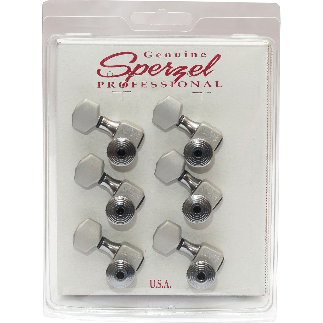 Sperzel Trim Lok Machineheads (6 Inline Left Hand/Reverse) - Satin Chrome