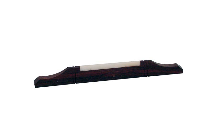 Bridge for mandolin, galalith saddle, for flat top, rosewood