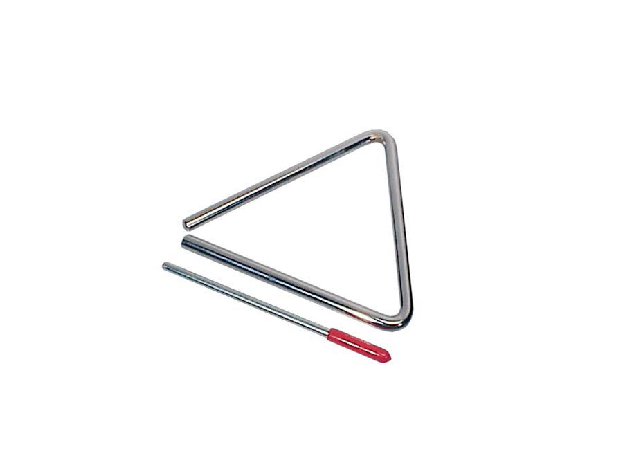 Triangle, chrome plated, with beater, diameter: 8 mm., 6