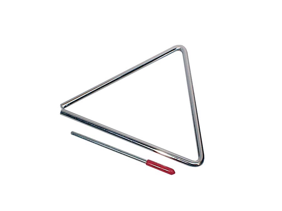 Triangle, chrome plated, with beater, diameter: 8 mm., 7