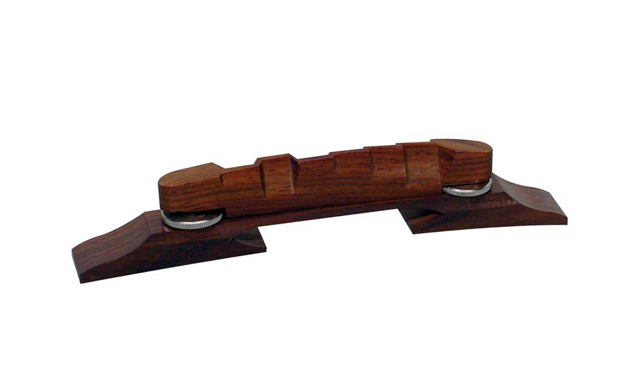 Bridge for guitar, rosewood, height adjustable, compensated saddles, thin bottom