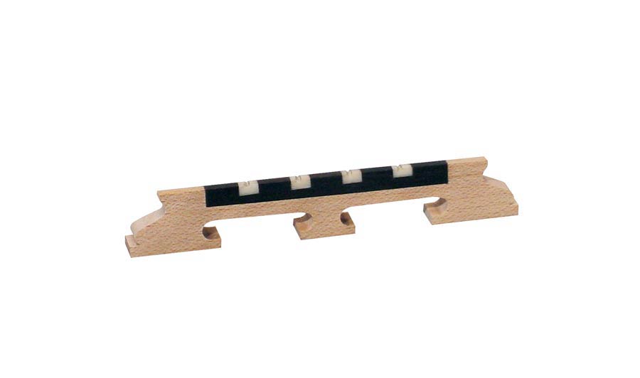 Bridge for banjo, maple, ebony+galalith saddle, for tenor banjo, height: 1, 2