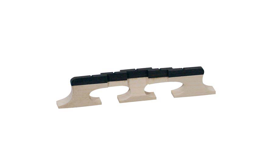 Bridge for banjo, maple, ebony compensated saddles, for 5 string banjo, height: 1, 2