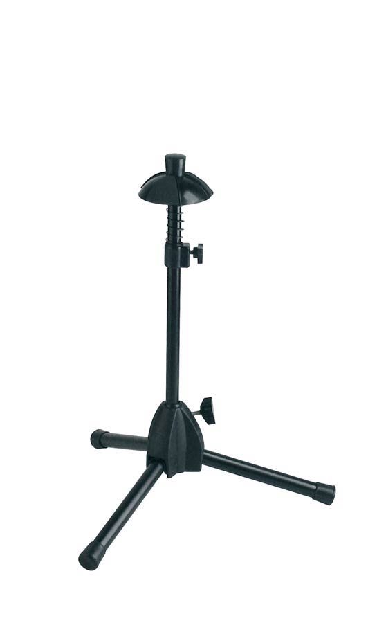 Trumpet stand, black, cone with spring