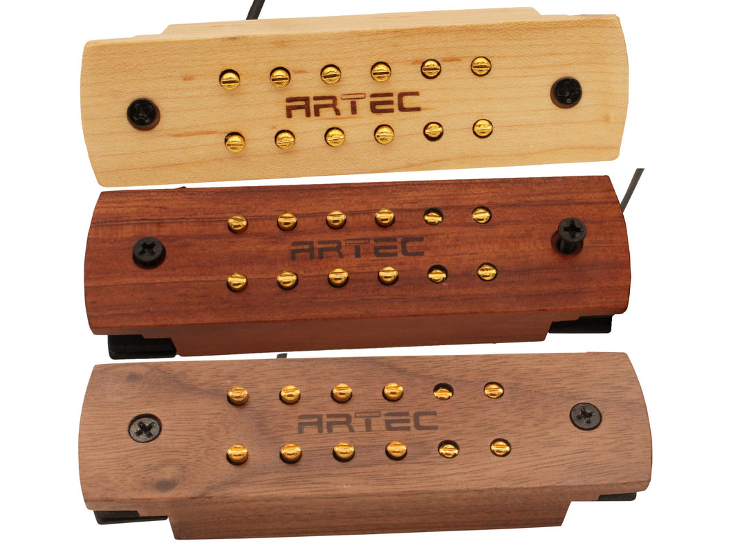 Artec WSH12 wooden case soundhole humbucker pickups
